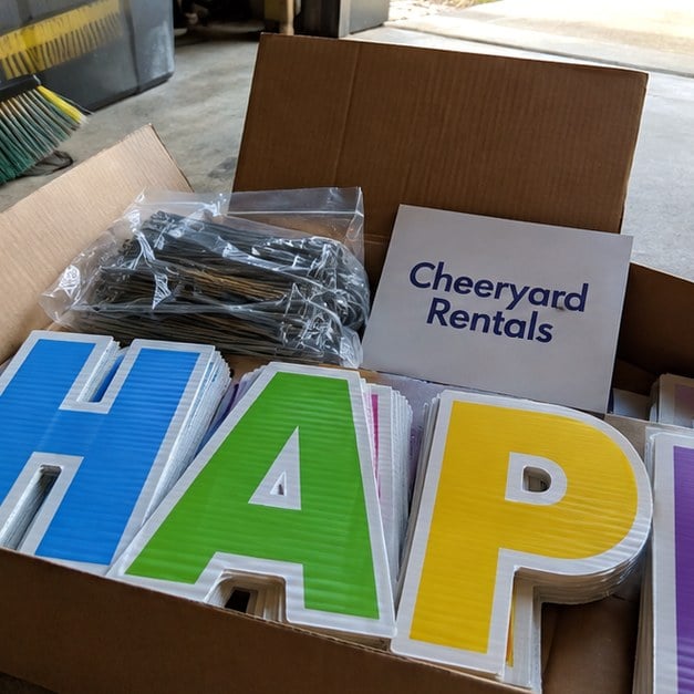 Custom lawn signs — customer photo